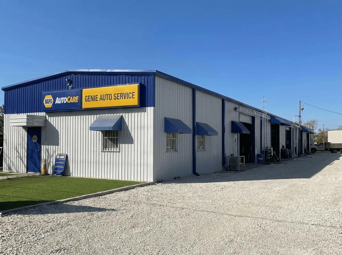 Commercial auto service building exterior painting