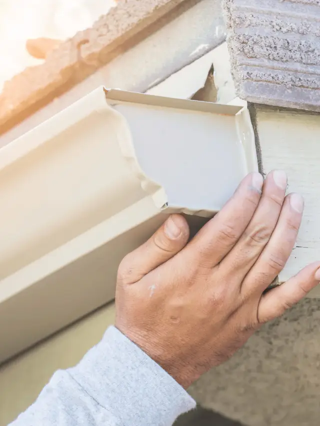 Close-up of a seamless gutter section
